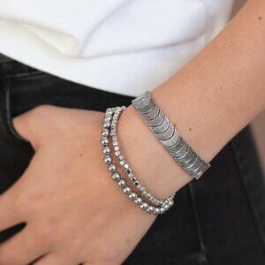 Paparazzi Jewelry Accessories - LAYER It On Me - Silver Bracelet - Vintage